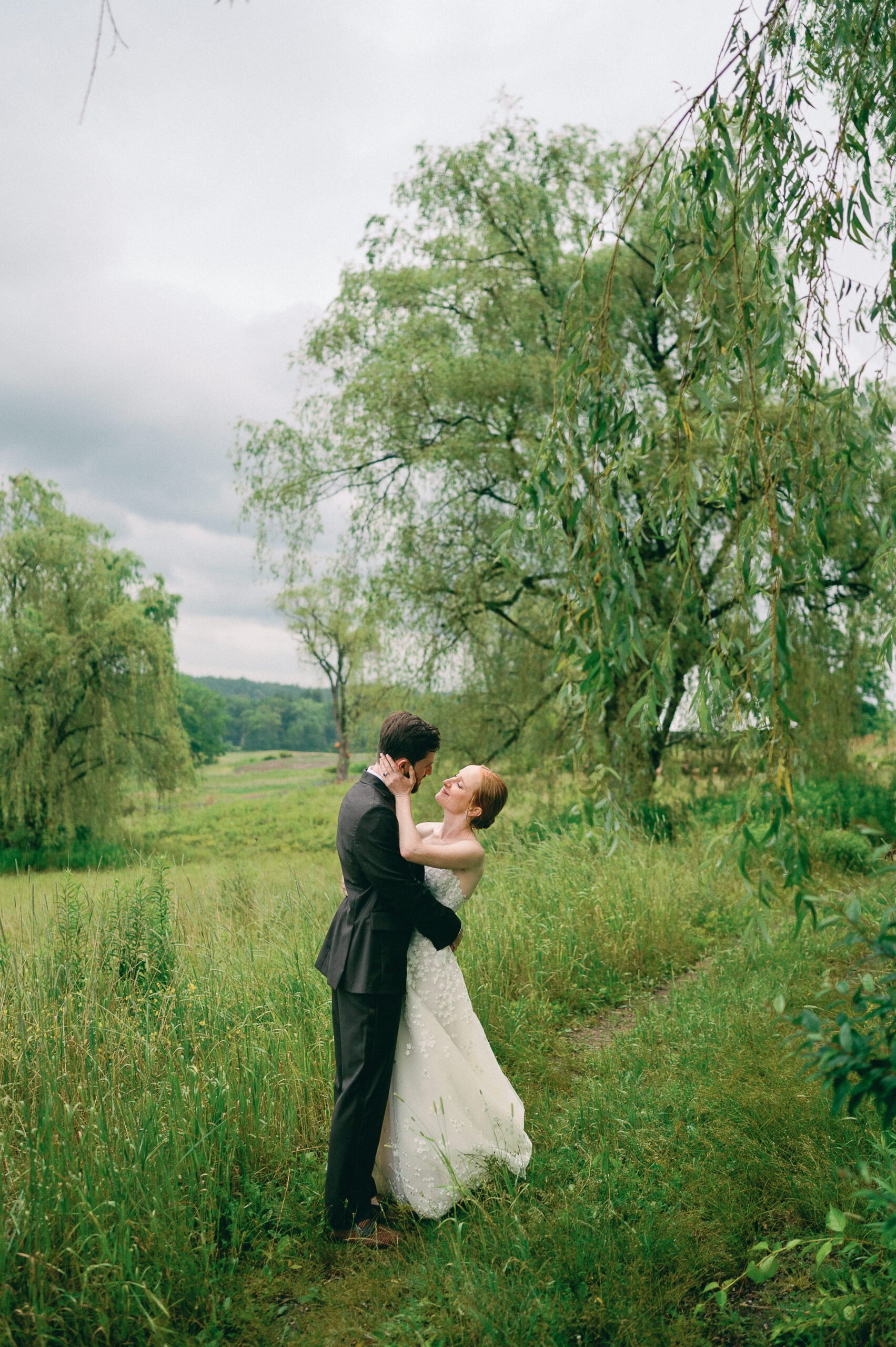 Couple among the willows at Inness in Accord, NY